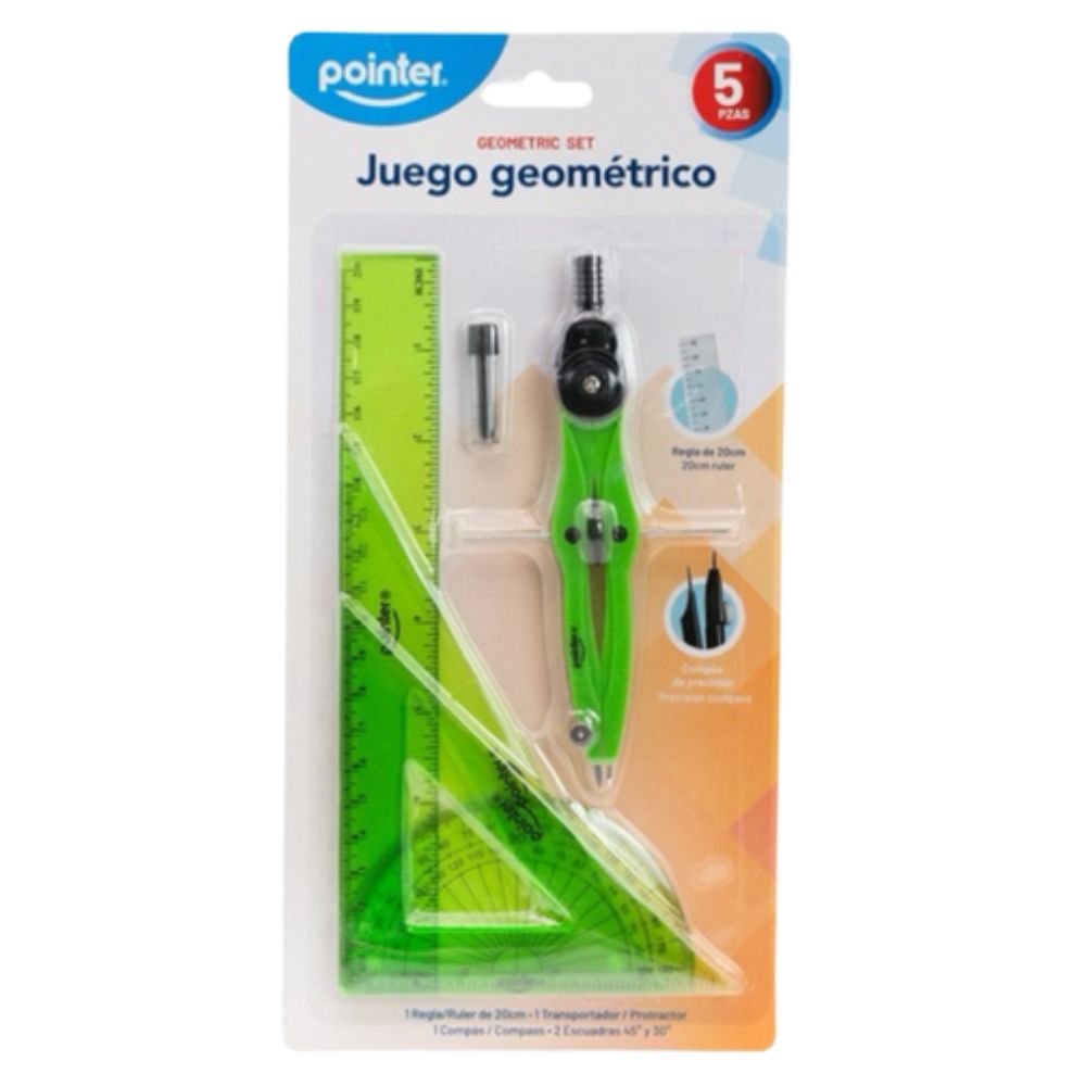 Pointer Set De Juego Geométrico 5Pzs Colores Varios