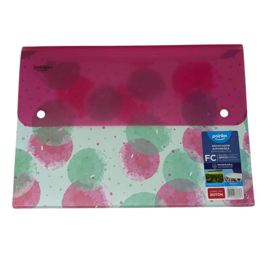 Pointer Archivador Expandible Tamaño Oficio Diseño Variado