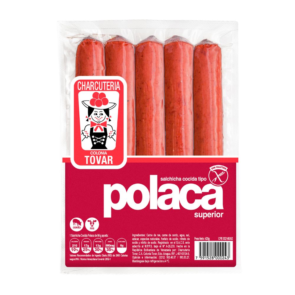 Charcuteria Tovar Salchicha Polaca 420g