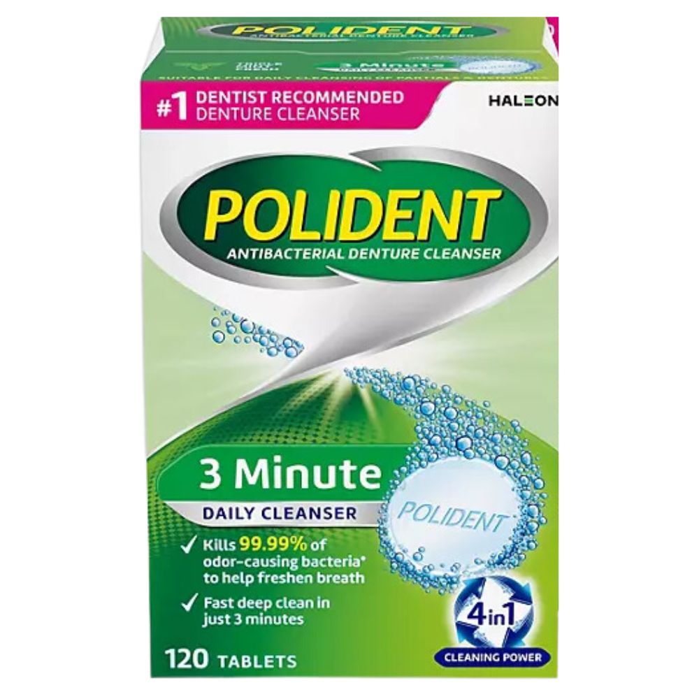 Pastilla Limpiadoras Dentales Polident Antibacterial 120und