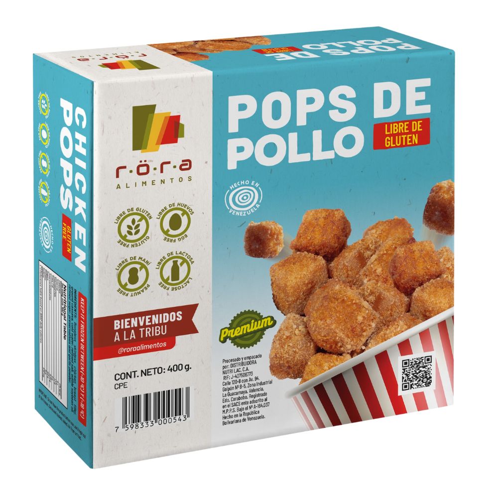 Pops de Pollo Rora Alimentos Libre de Gluten 400gr