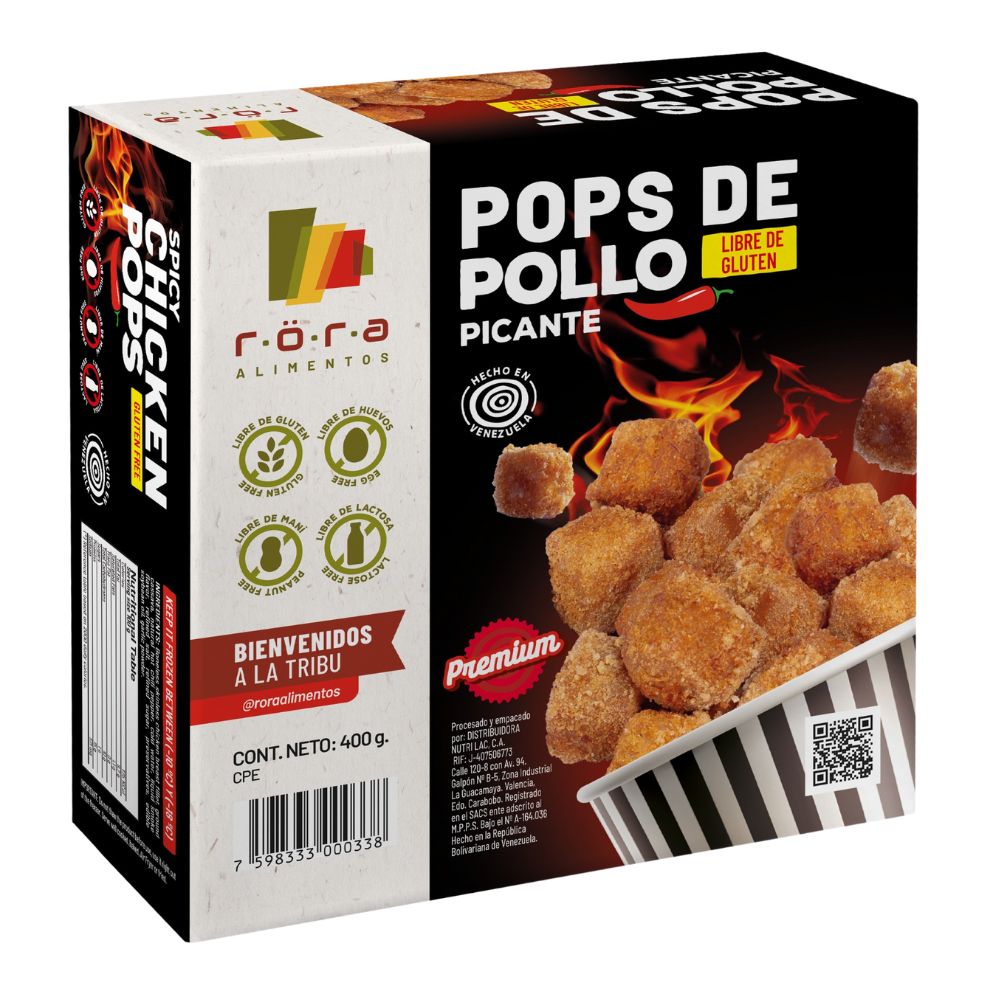 Pops de Pollo Picante Rora Alimentos Libre de Gluten 400gr