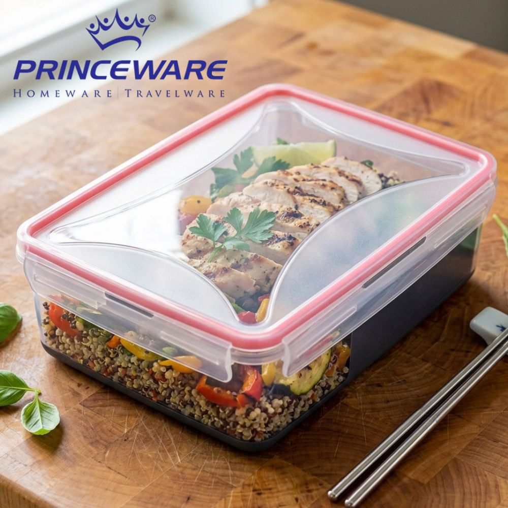 Contenedor De Alimentos Rectangular Princeware Con Tapa Hermética Orange 2165ml