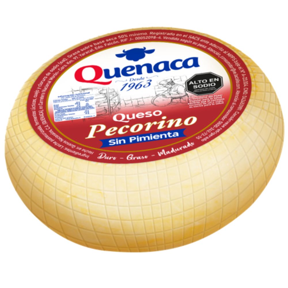 Quenaca Queso Pecorino Sin Pimienta 1.3Kg Aprox
