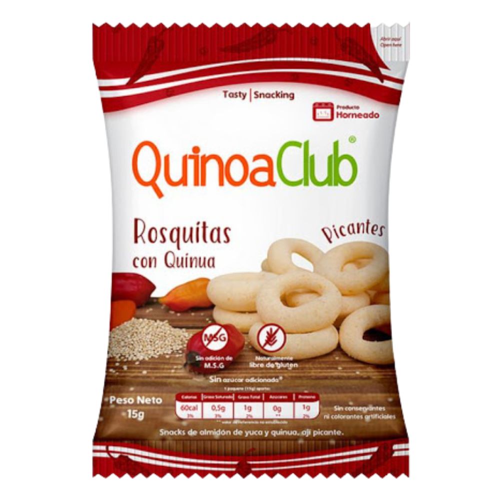 QuinoaClub Snack Rosquitas de Quinoa Horneadas Picantes 6 Und