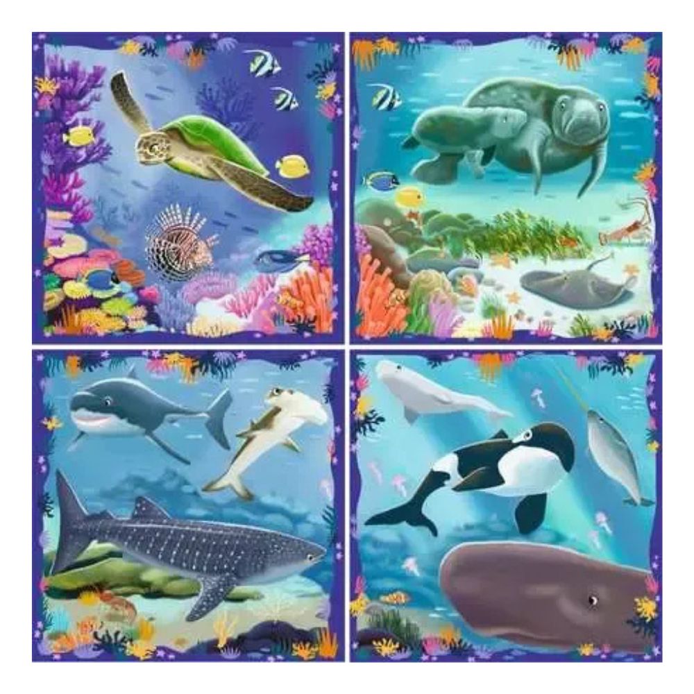 Ravensburger Rompecabezas Ocean Life 4 Posters 5+