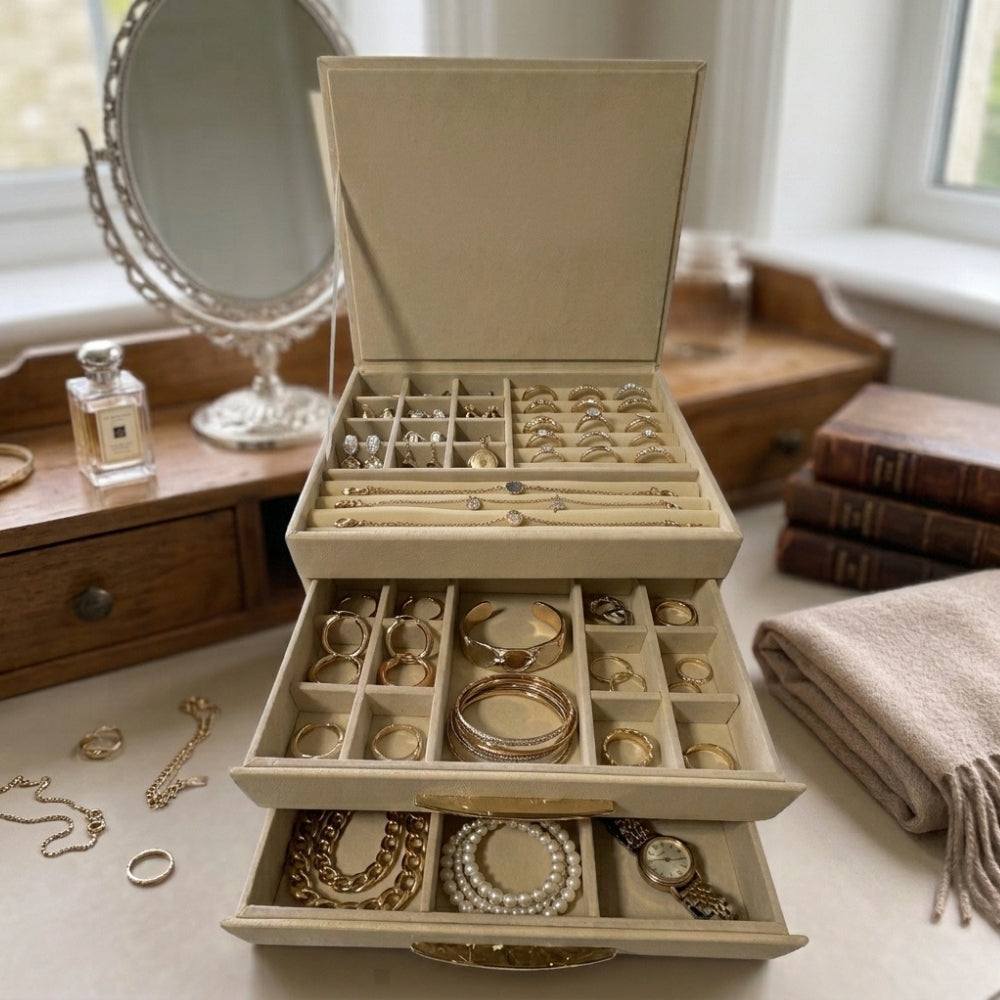 Jewelry Organizer Box Cream