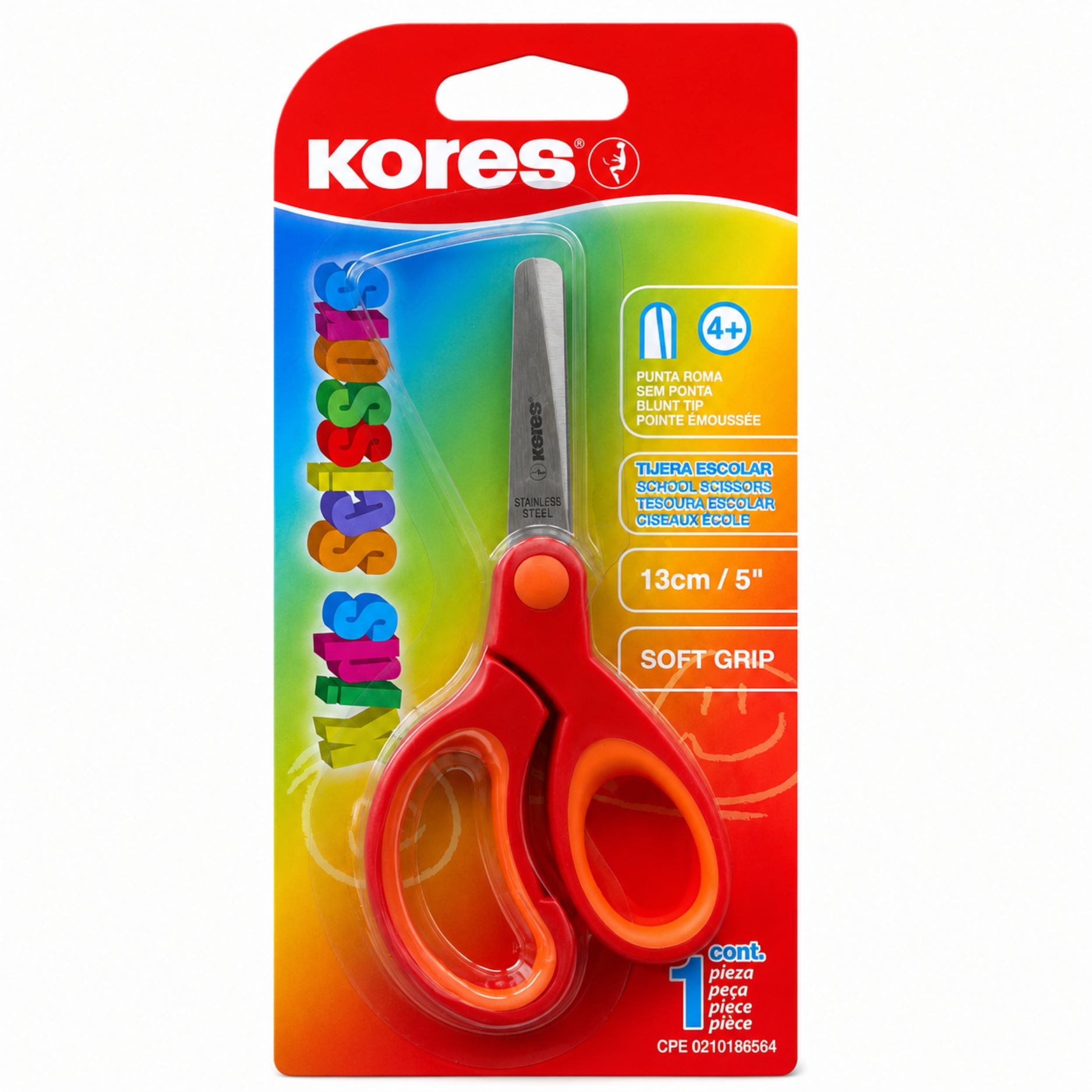 Kores Tijera Escolar SoftGrip 130mm Redonda 1 Und 6 Opciones