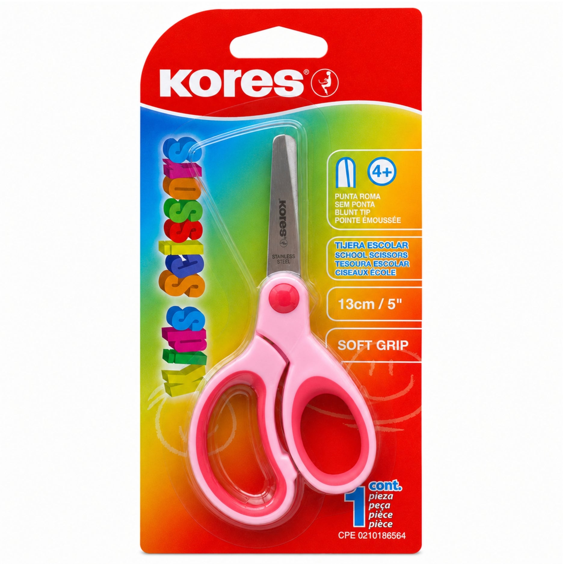 Kores Tijera Escolar SoftGrip 130mm Redonda 1 Und 6 Opciones
