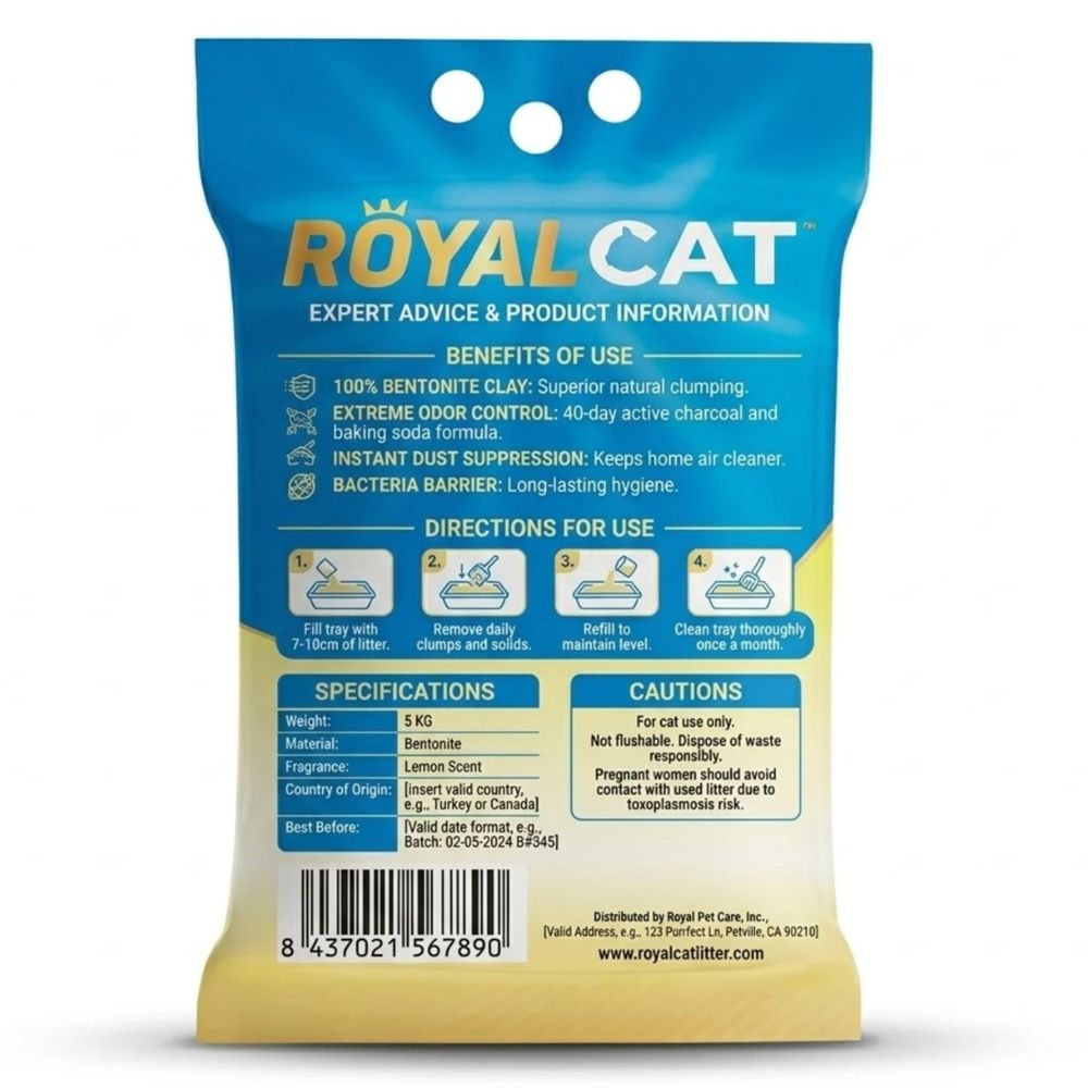 Royal Cat Extreme Lemon Arena Para Gatos 5kg