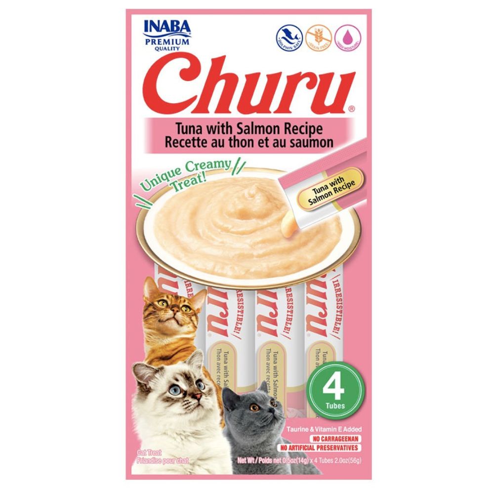 Inaba Churu Snack Húmedo Para Gatos Atún Con Salmón 4Und