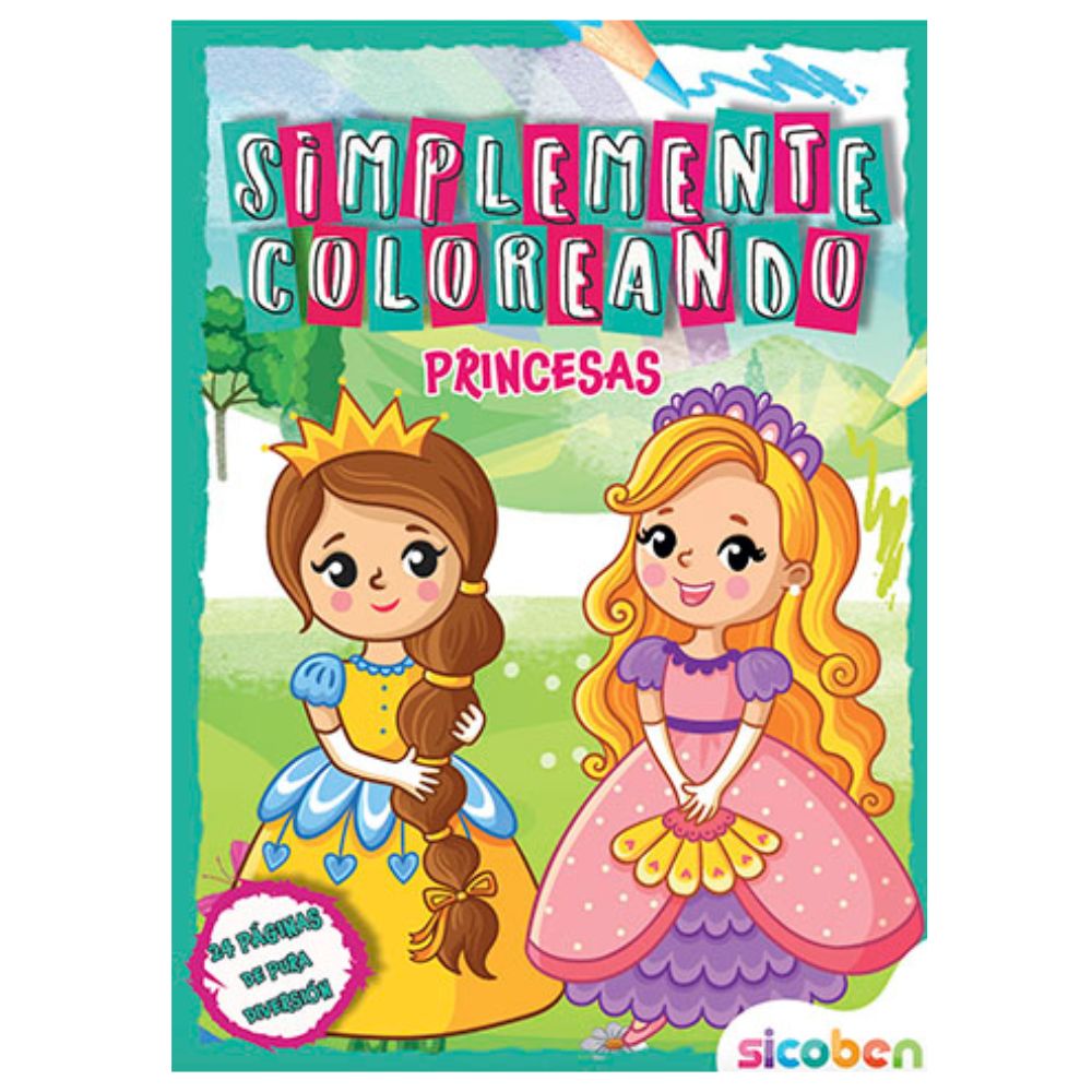 Libro Simplemente Coloreando Princesas 24 pag