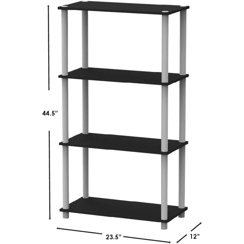 Estante De 4 Niveles Gris y Negro 60 x 30 x 113cm