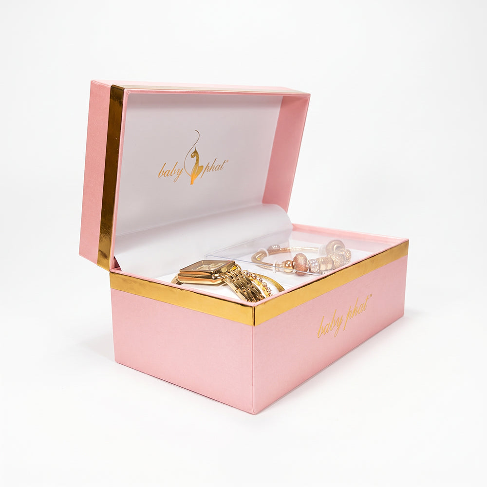 Baby Phat Set De Reloj y Pulseras Gold
