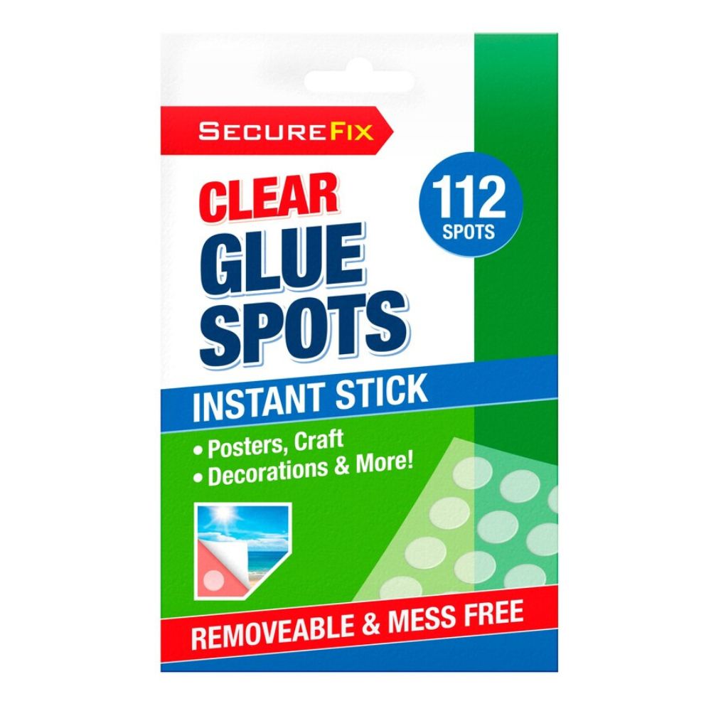 Secure Fix Clear Glue Spots Puntos Adhesivos Doble Cara 112Und