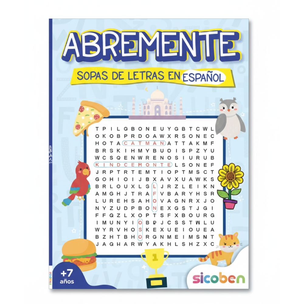 Libro De Niños Abremente Sopas De Letras En Español 7+