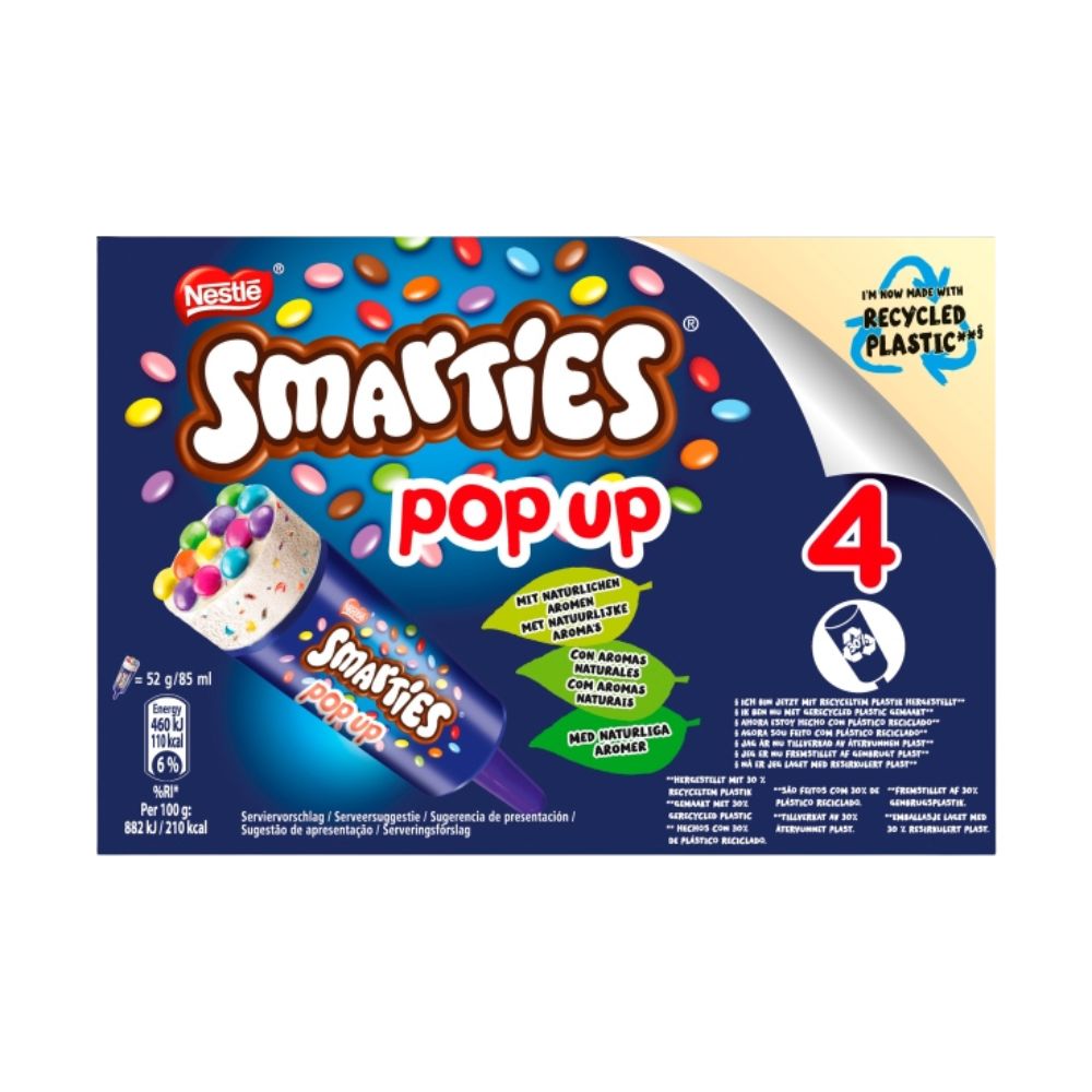 Helados Smarties Pop Up Pack de 4 Unidades