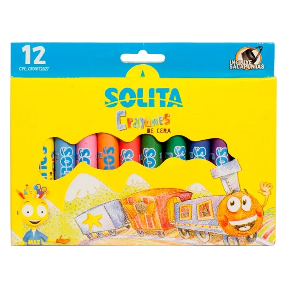 Solita Lápices De Colores De Cera 12 Pzas
