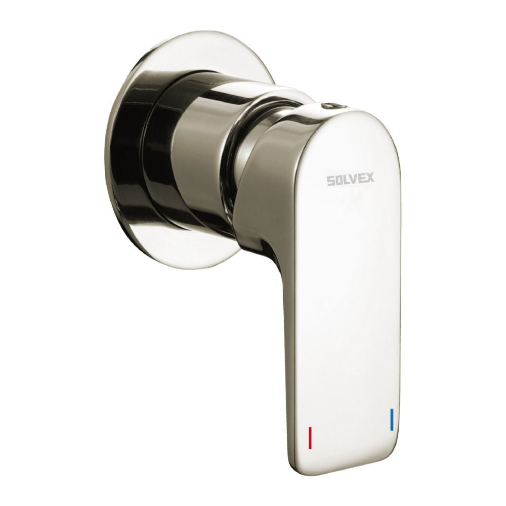 Solvex Smart Grifería Satinada Monomando Redonda Sin Desviador Para Ducha De Pared