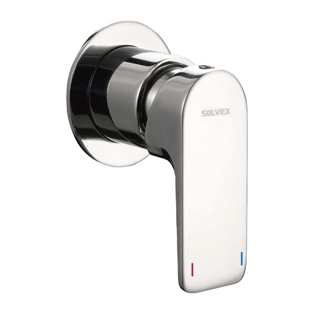 Solvex Smart Grifería Cromada Monomando Redonda Sin Desviador Para Ducha De Pared
