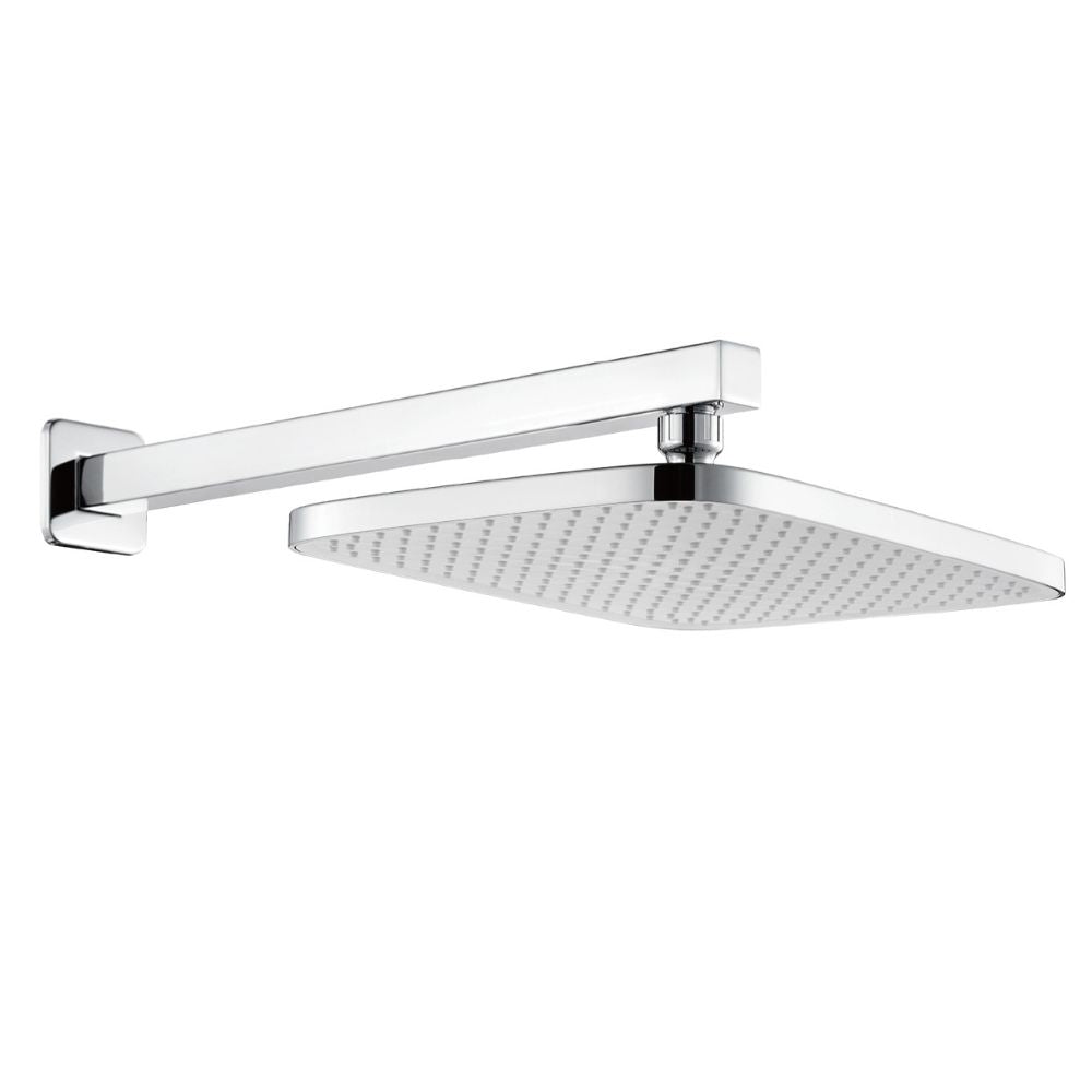 Solvex Plus Juego De Ducha Satinada Cuadrada De 12" x 8" ABS Brazo De 40cm
