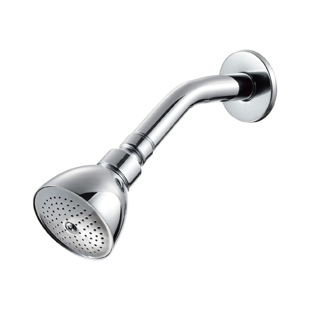 Solvex Juego De Ducha Cromada De Zinc Cabezal Redondo 2½" Con Flujo Ajustable Brazo De Metal 16cm