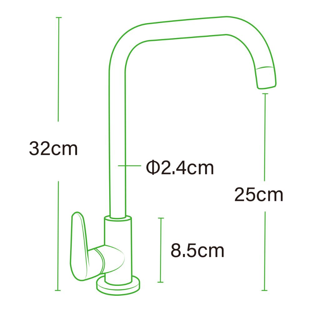 Solvex Smart Llave Cromada Individual De Acero Inoxidable Para fregadero Cuello Cuadrado