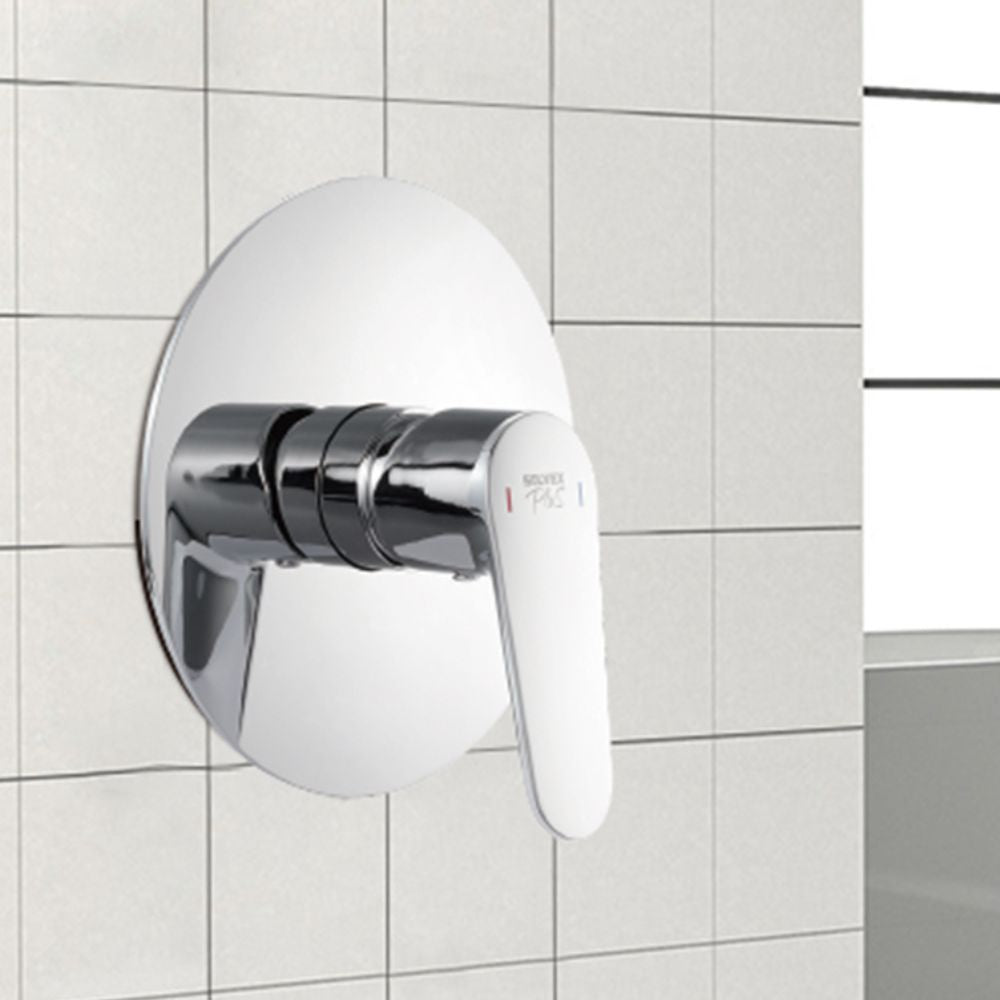 Solvex Plus Grifería Cromada Monomando Redonda Sin Desviador Para Ducha De Pared 16cm