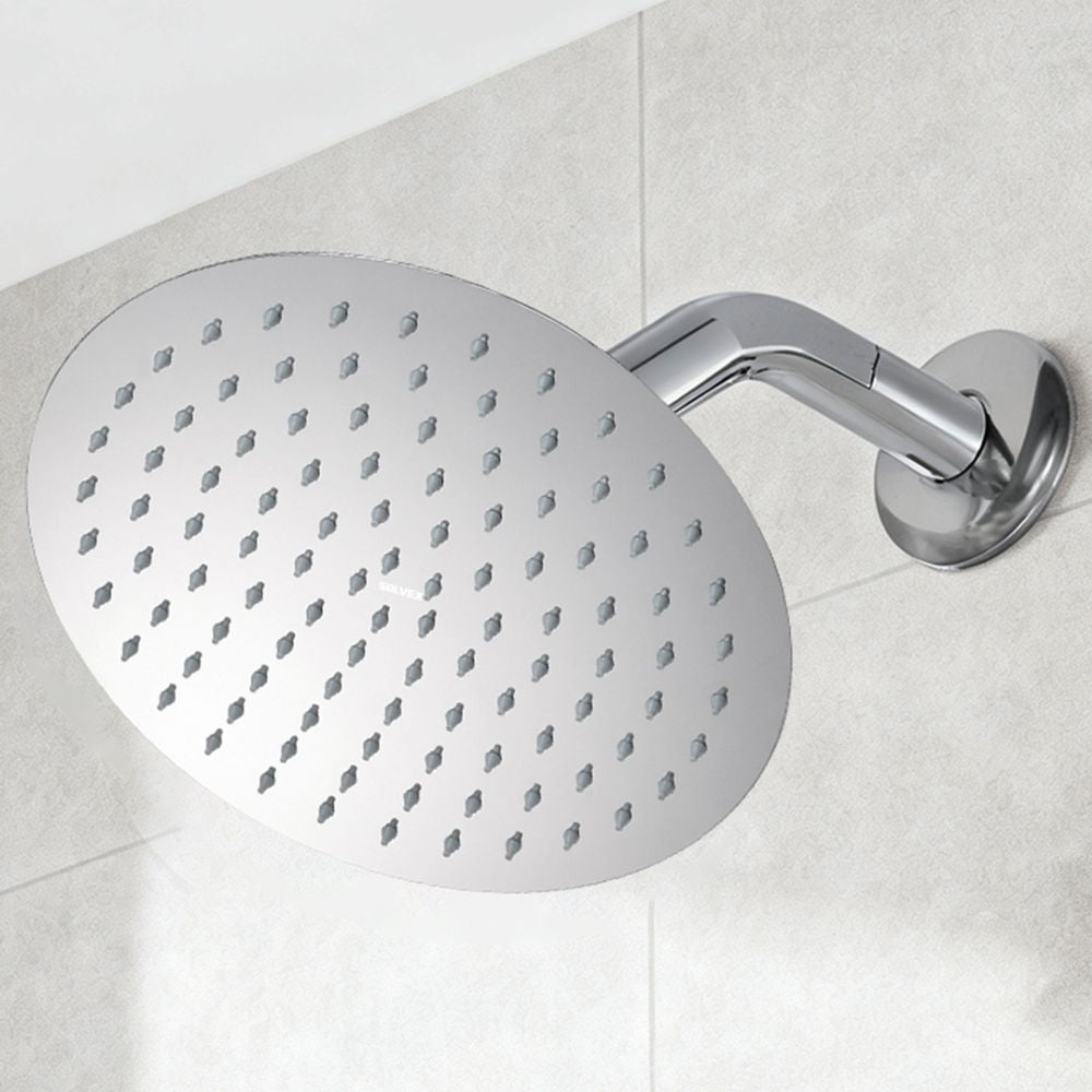 Solvex Regadera Cromada De Acero Inoxidable Redonda 10"(No incluye brazo ni roseta)