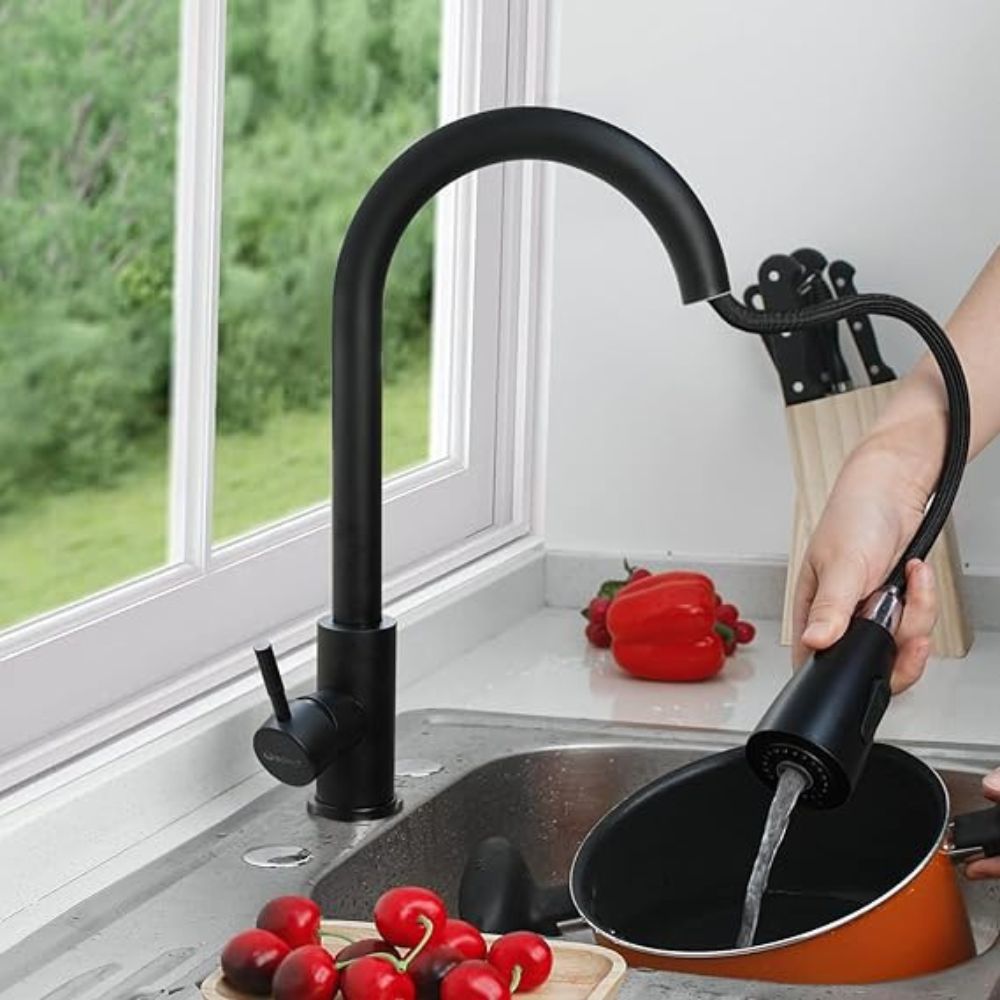 Solvex Basic Grifería Negra Monomando Acero inoxidable 2 funciones Para Fregadero
