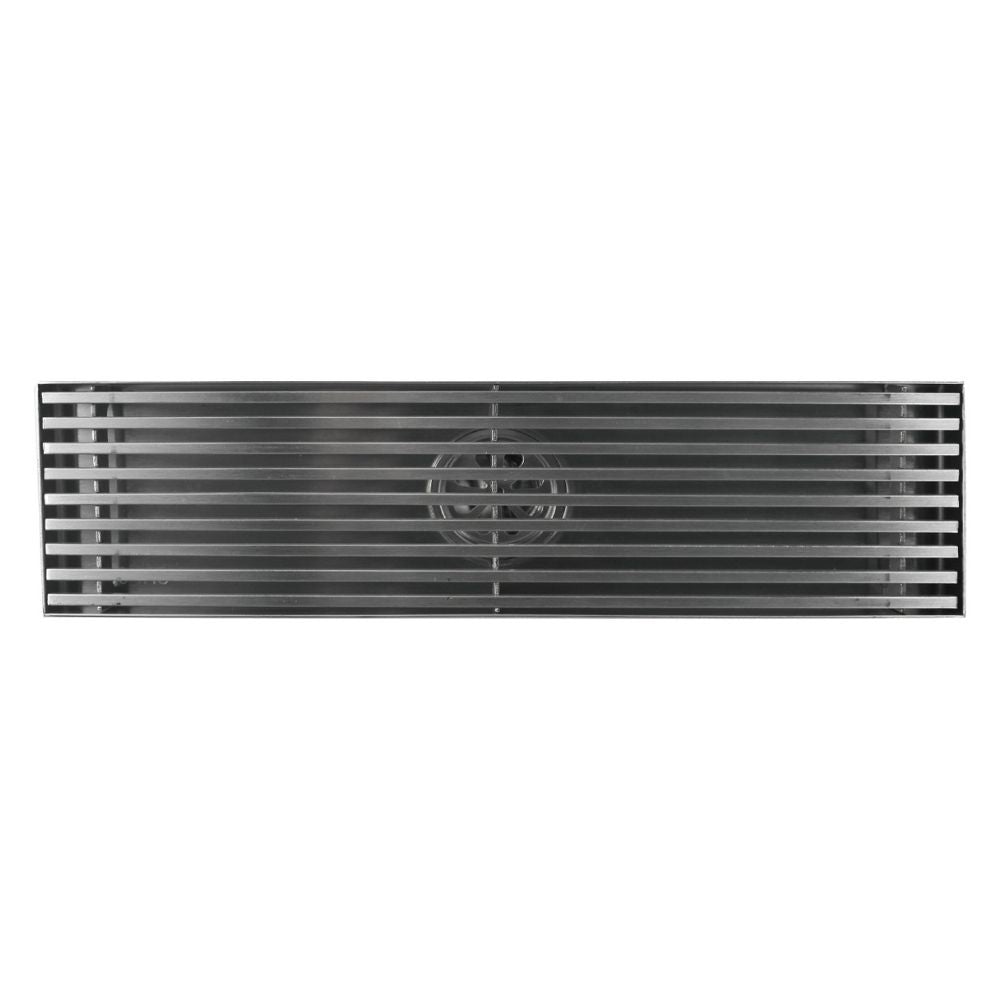 Solvex Smart Desagüe Satinado Para Piso En Acero Inoxidable Antiolor Rectangular De 8x30cm