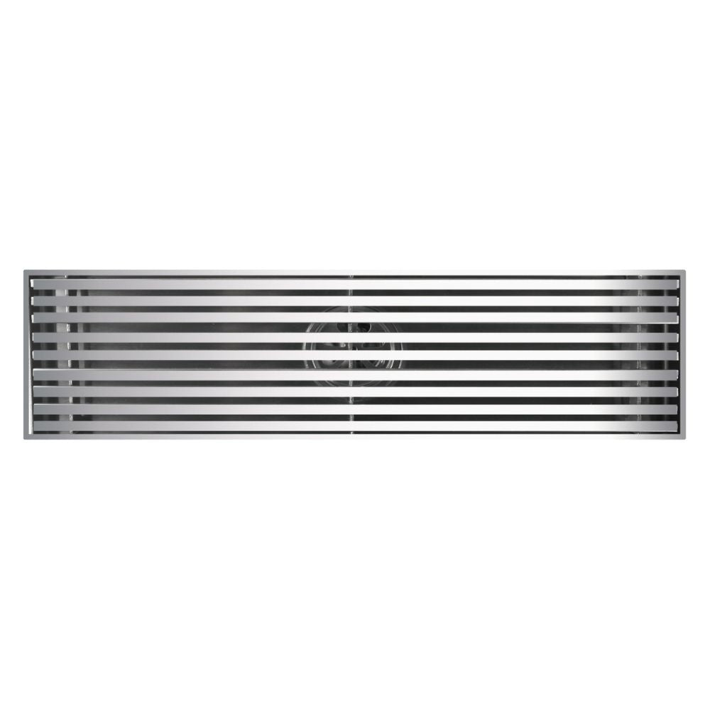 Solvex Smart Desagüe Cromado Para Piso En Acero Inoxidable Antiolor Rectangular De 8x30cm