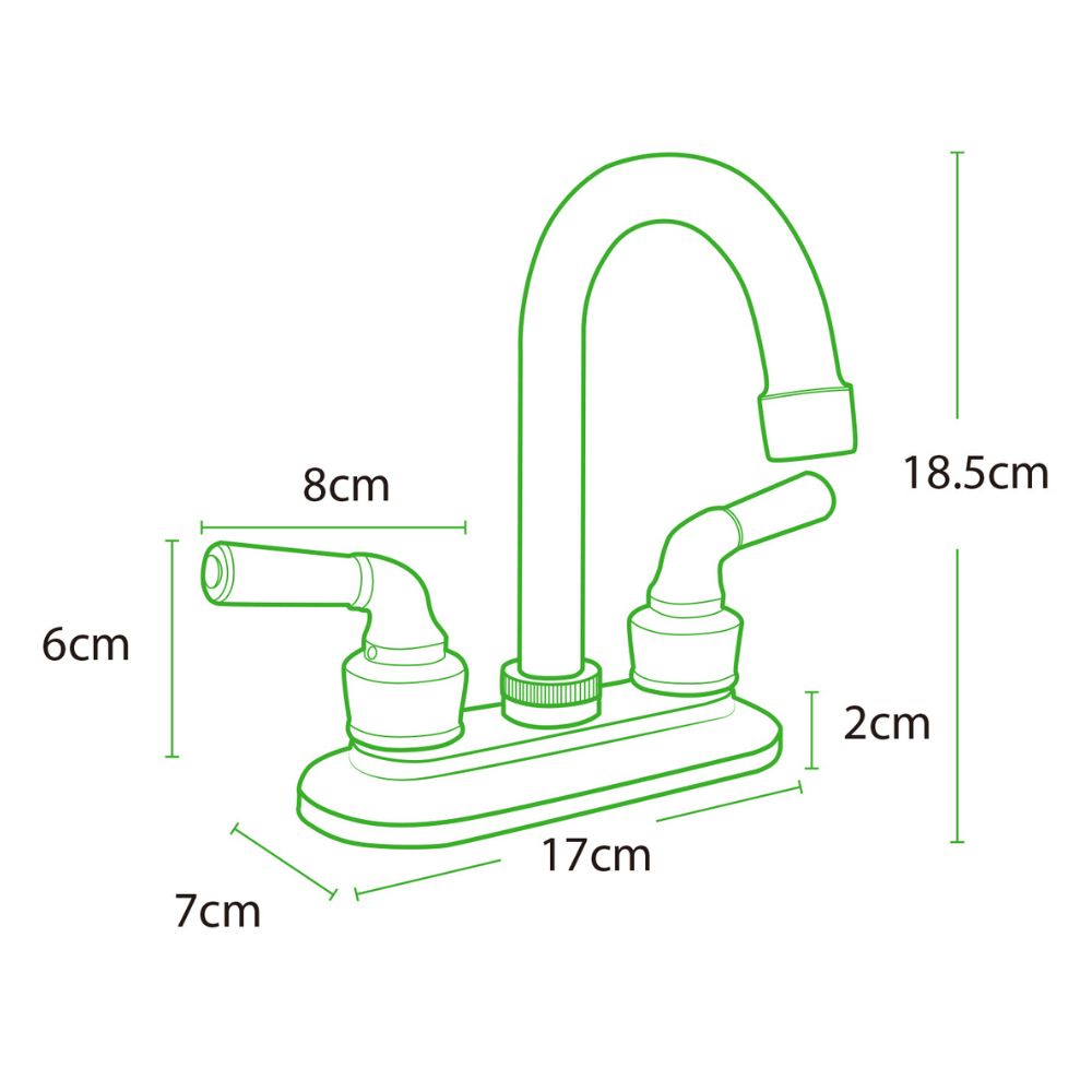 Solvex Smart Grifo Cromado Para Lavamanos Cuello Cisne De 4" Manillas Zinc De 1/4 De Vuelta