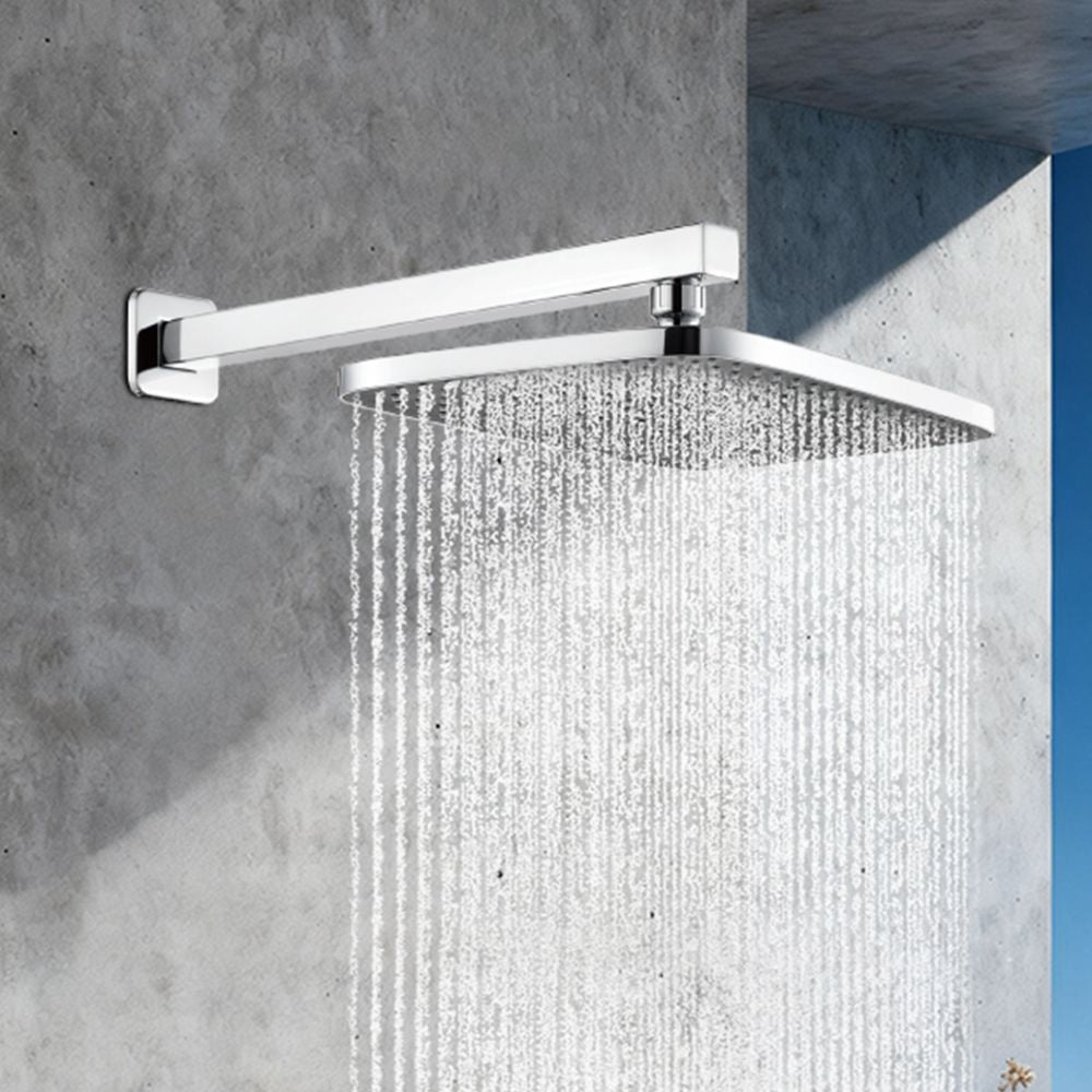 Solvex Plus Juego De Ducha Cromada Cuadrada De 12" x 8" ABS Brazo De 40cm