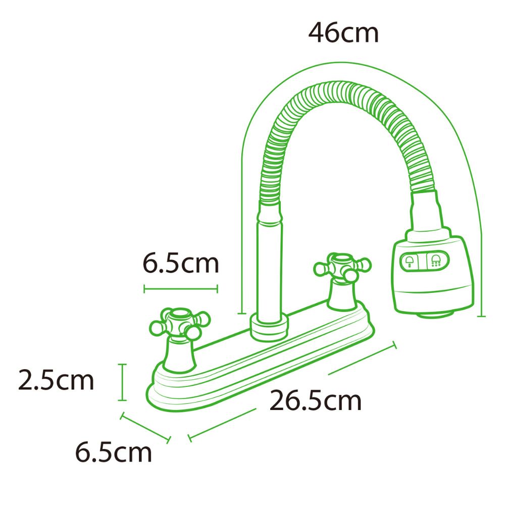 Solvex Smart Grifo Cromado Para Fregadero De Acero Inoxidable Cuello Flexible De 8" 2 Funciones