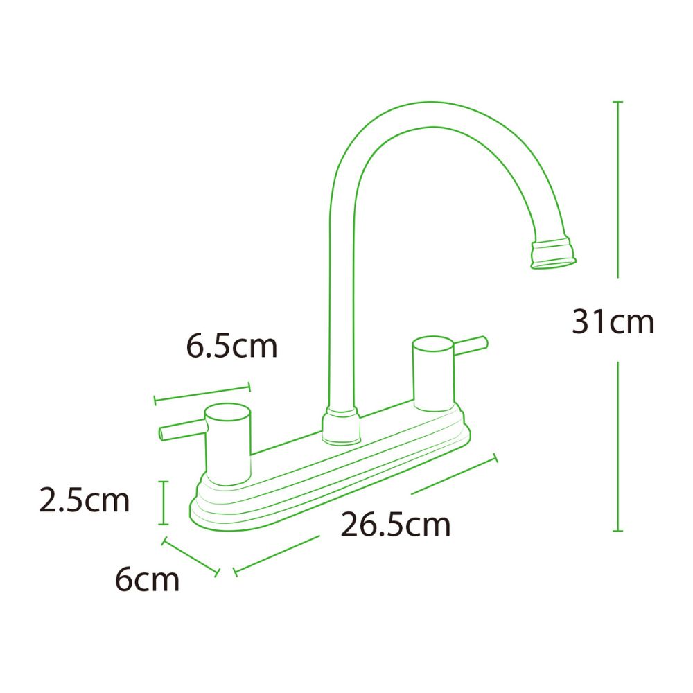 Solvex Smart Grifo Satinado Para Fregadero De Latón Cuello Cisne De 8" Manijas Palanca 1/4 De Vuelta De Zinc