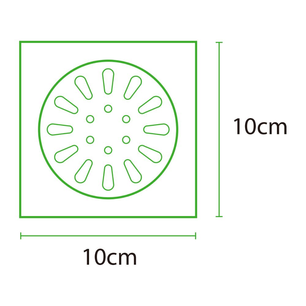 Solvex Smart Desagüe Satinado Para Piso En Acero Inoxidable Rejilla Redonda Sobre Base Cuadrada De 10x10cm