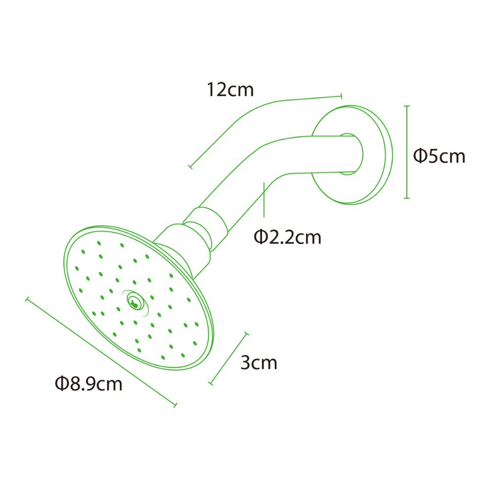 Solvex Juego De Ducha Cromada De Zinc Cabezal Redondo 3½" Con Reductor Removible Ajuste Caudal Brazo De Metal 16cm