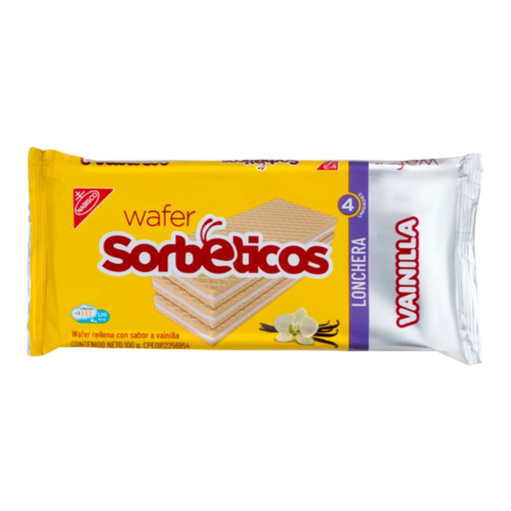 Galletas Sorbeticos 4 Pack Sabor Vainilla 100g