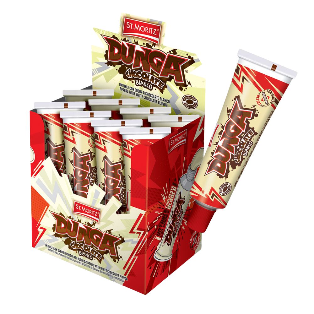 St. Moritz Dunga Chocolate Blanco Untable Tubo 12 Und x 35gr