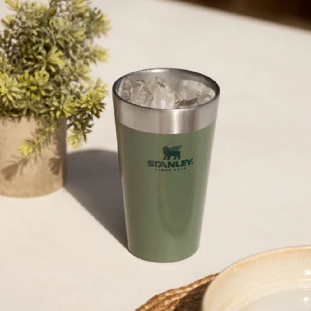 Stanley The Stacking Beer Pint Vaso Termico de Cerveza Color Hammertone Green 16oz