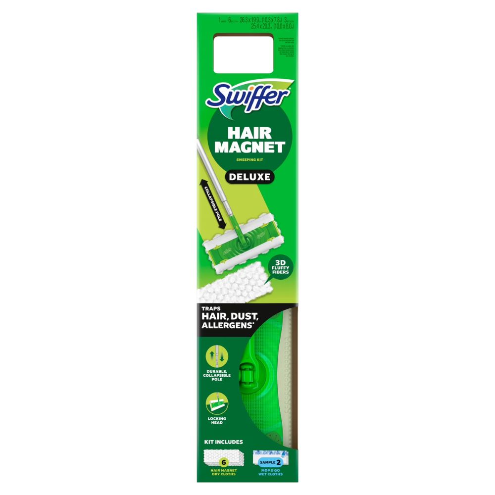 Swiffer Hair Magnet Deluxe Sweeping Kit: 6 Dry Cloths + 2 Wet Clothhs