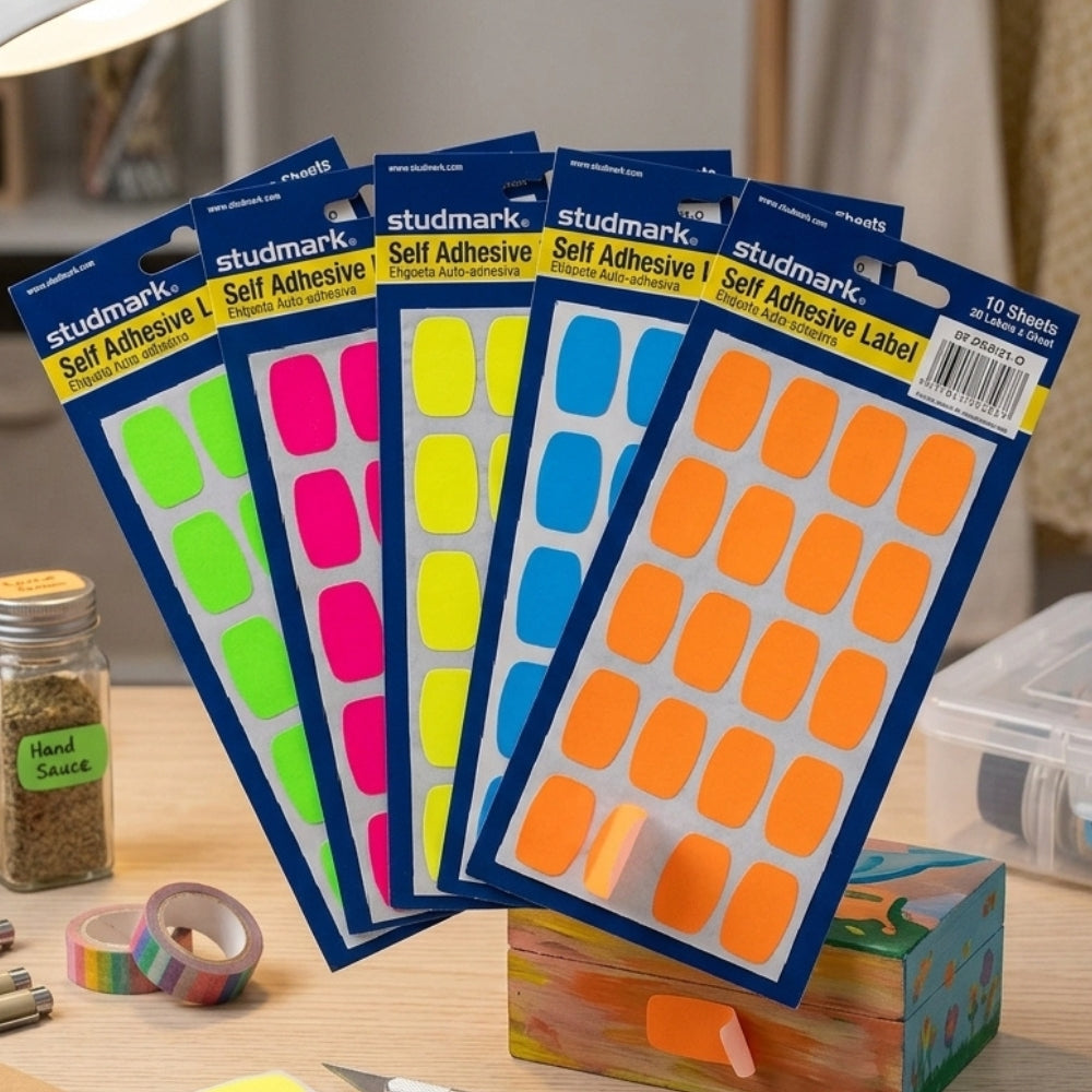 Studmark Set De Etiquetas Autoadhesivas Colores Neón 1 Pack x 200Und