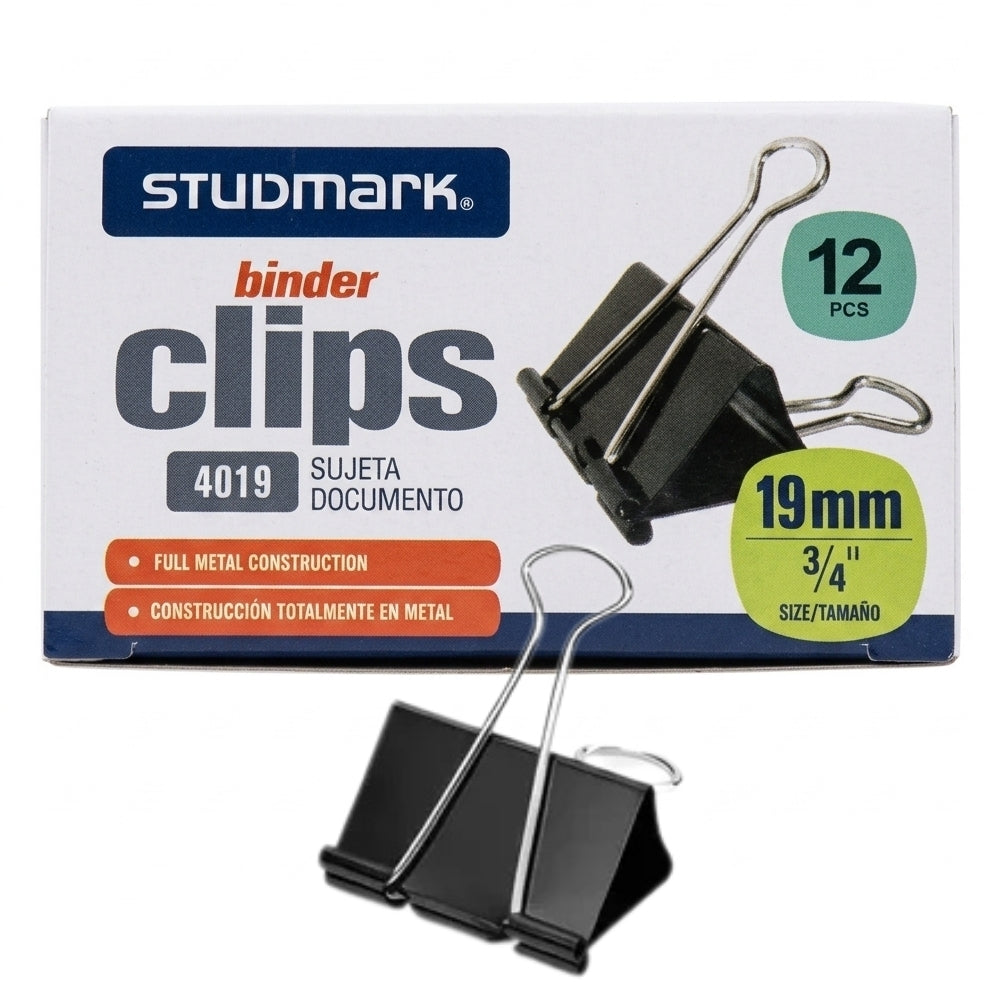 Studmark Clip Binder 19mm 3/4" 12Und