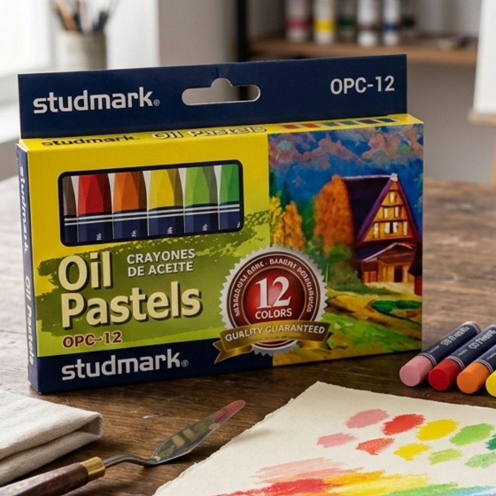 Studmark Crayones De Aceite 12 Colores Pasteles