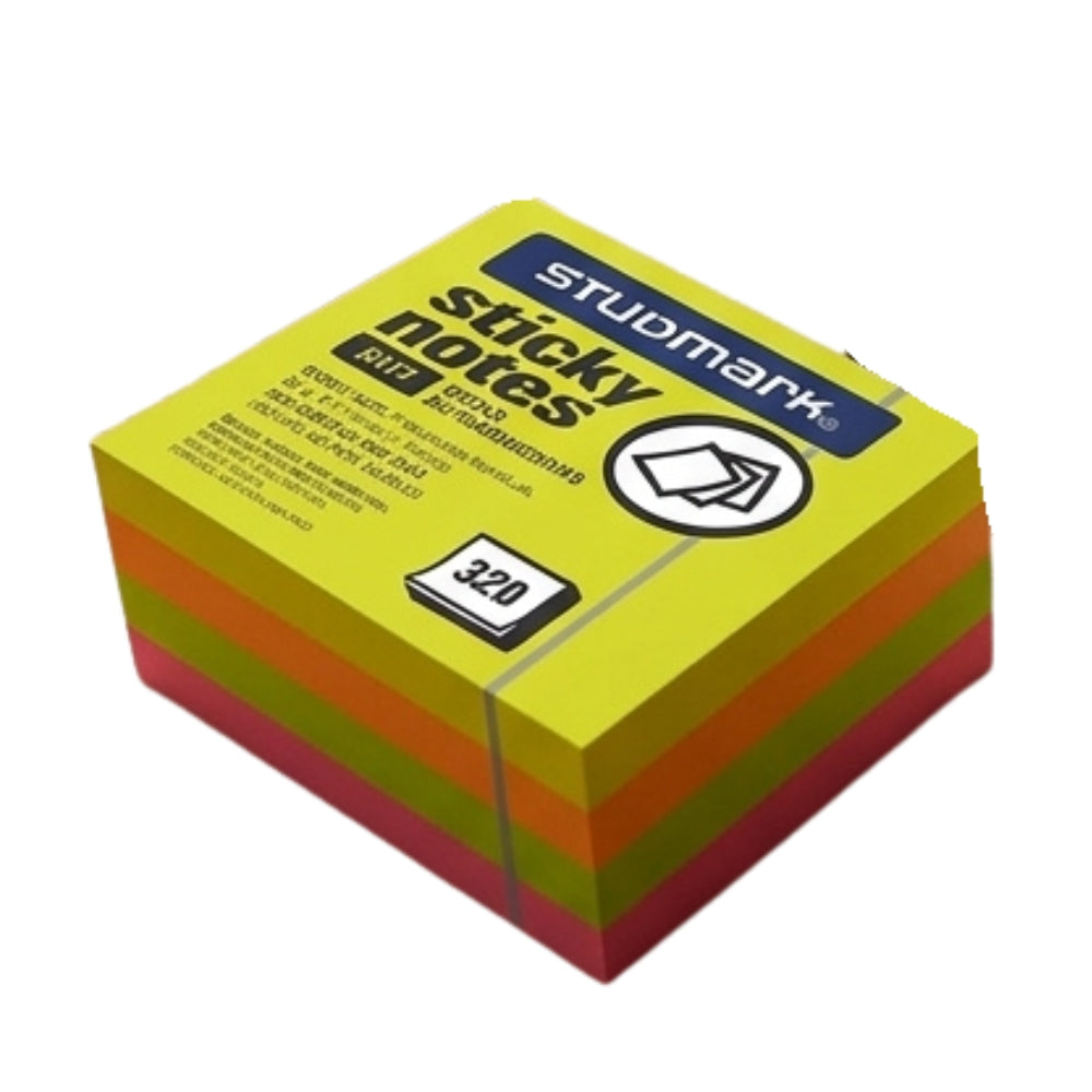 Studmark Notas Auto Adhesivas Neon 3"x3" 320 Hojas