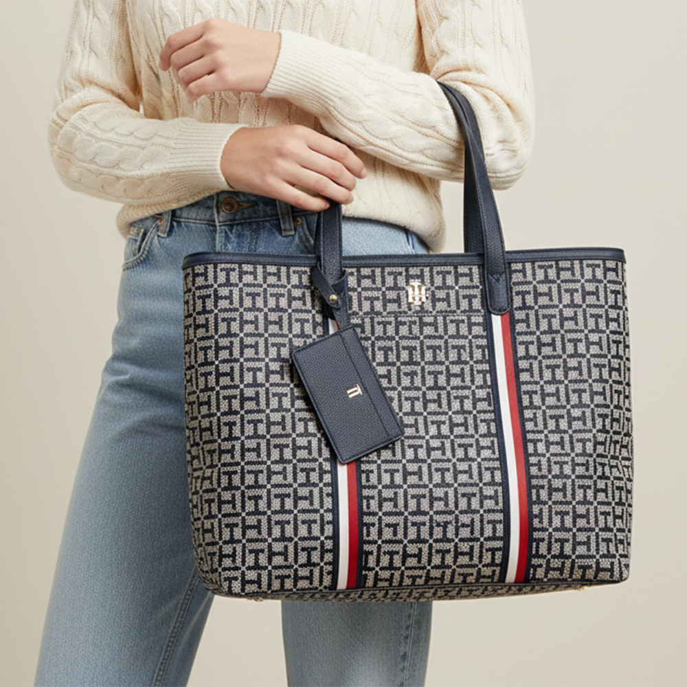 Tommy Hilfiger Cartera Tote Monogram Black