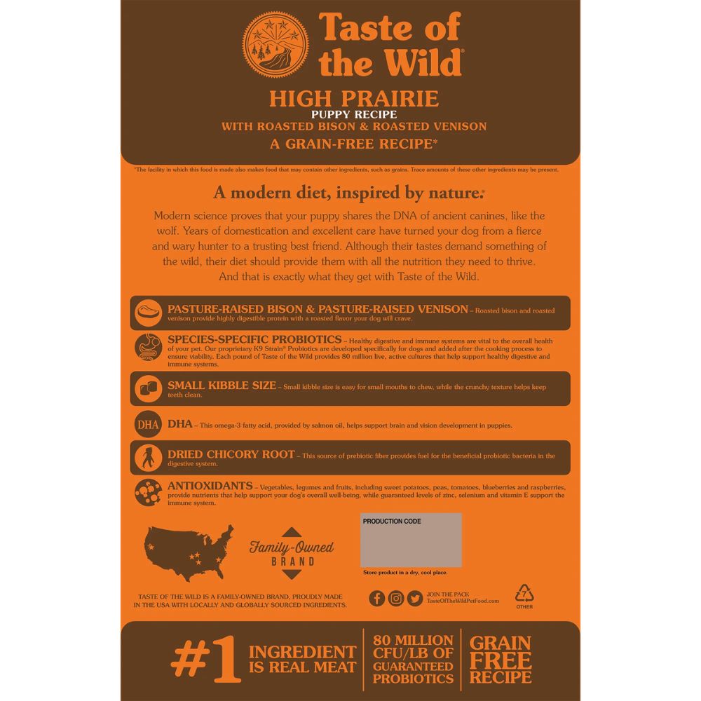 Taste Of The Wild High Prairie Puppy Alimento Para Perros Cachorros Grain Free 5.6Kg