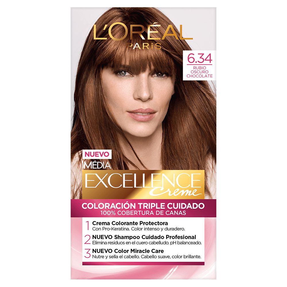 Tinte L'Oreal Excellence Creme 6.34 Rubio Oscuro Chocolate