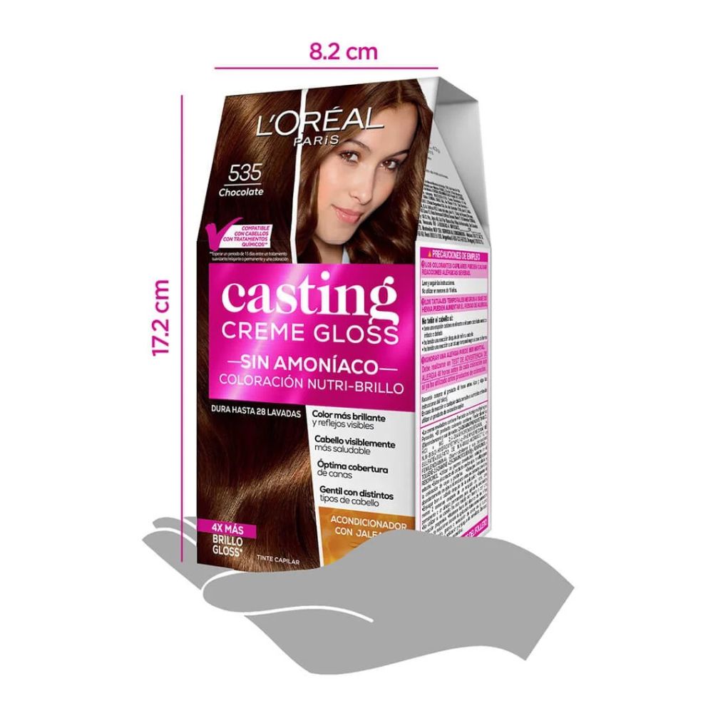Tinte L'oreal Casting Creme Gloss Sin Amoniaco Nro. 535 Chocolate